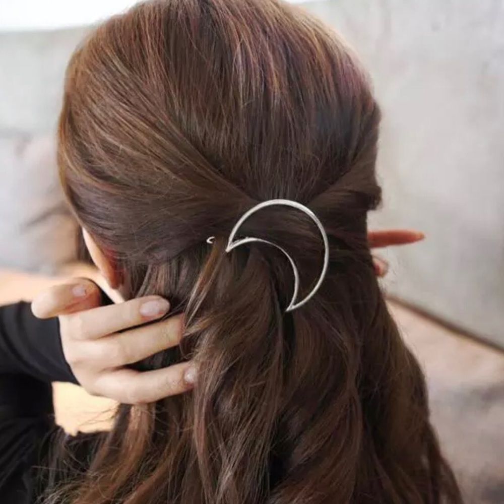 3/$30 Silver Moon Hair Clip